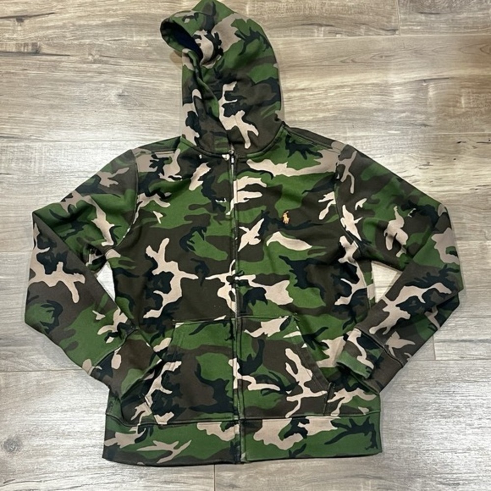 Polo Ralph Lauren Big Boys Full Zip Fleece Hoodie Size‎ L (14-16) Camo Core
